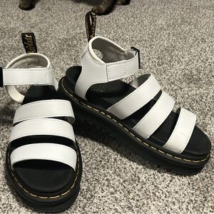 Dr. Martens White Blair Platform Sandals